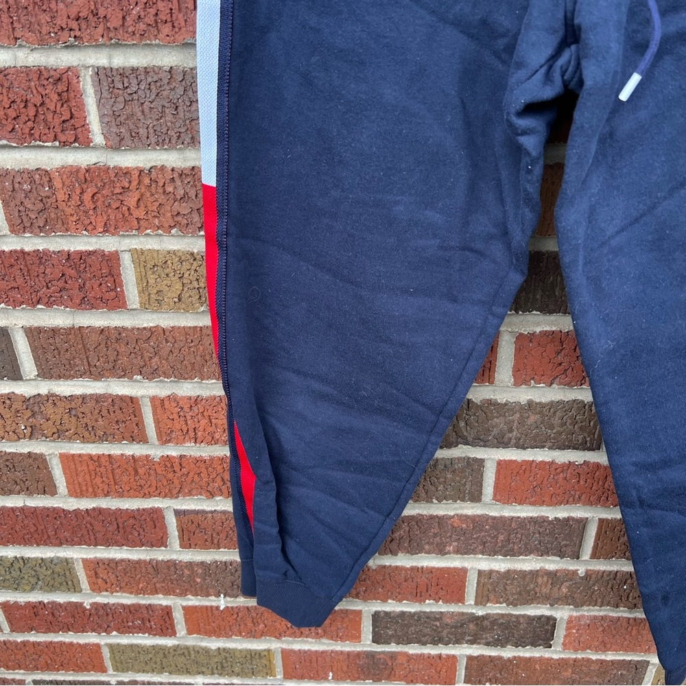 Tommy Hilfiger Navy Blue and Red and White Side Panel Drawstring Sweatpants - Picture 3 of 5